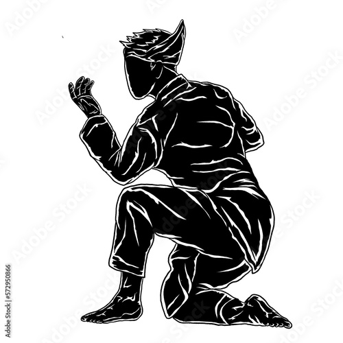 silhouette pencak silat fighter