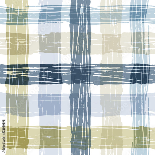 Gingham seamless pattern. watercolors checkered plaid, rustic tartan background, vector spring picnic textile, rustic farmhouse print