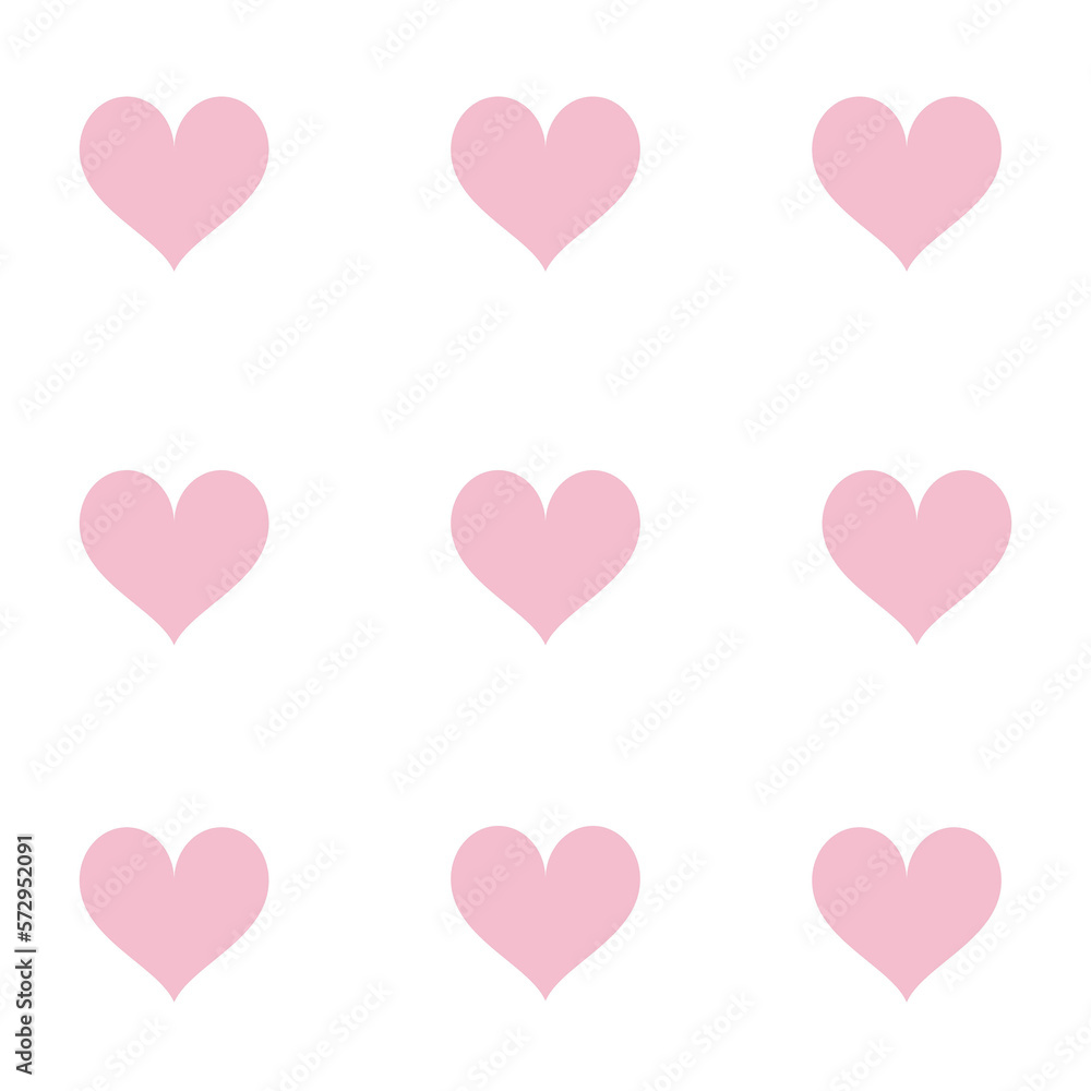 light pink hearts on white ground seamless pattern background