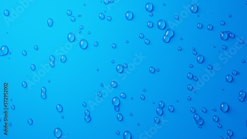 多数の水滴の背景素材（青色）（横長）