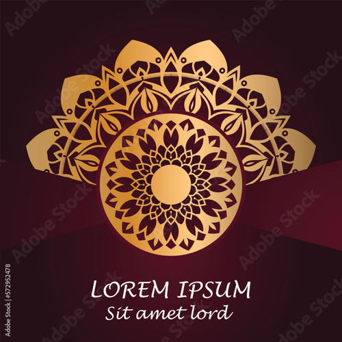 Vector golden mandala background design
