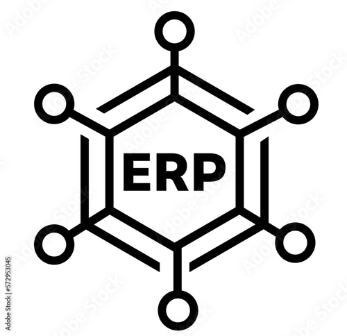 ERP system icon, Enterprise resource planning vector. Business automation. outlined Vector linear icon