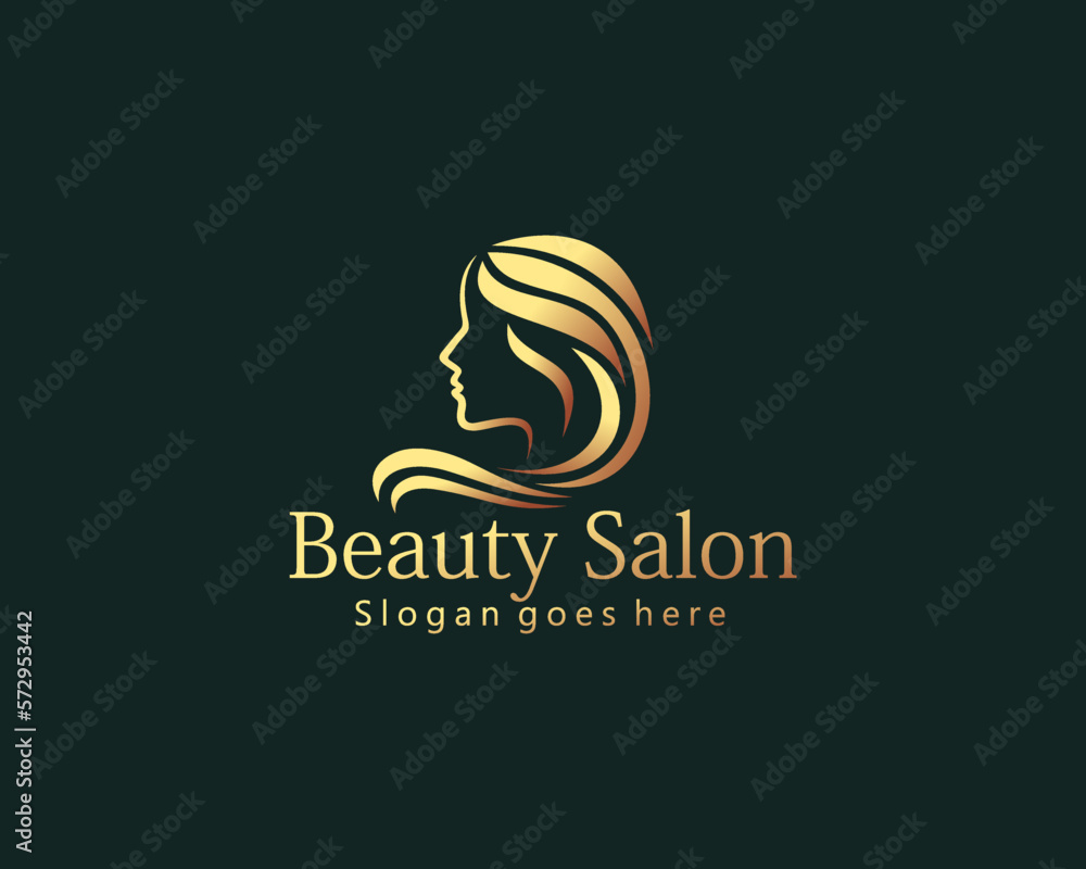 Obraz premium Woman logo with beauty gradient concept and business