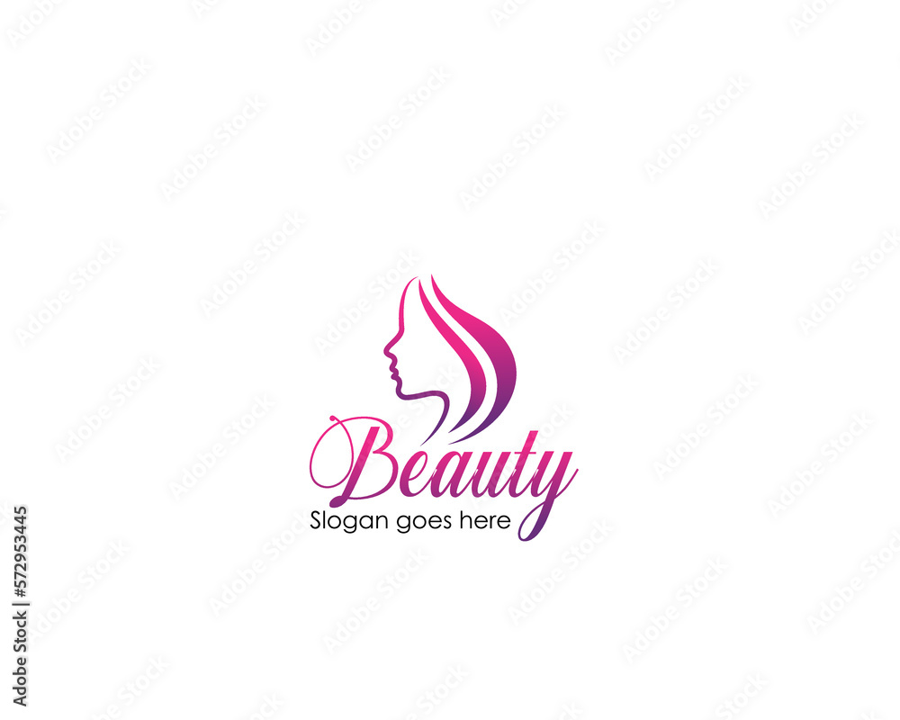 Luxury woman hair salon gold gradient logo design