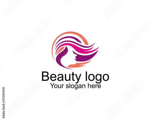 Luxury woman hair salon gold gradient logo design
