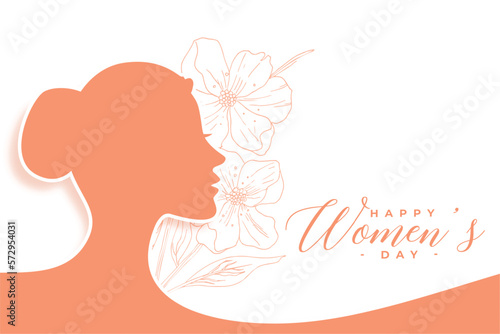 paper style happy women's day decorative banner with lady face