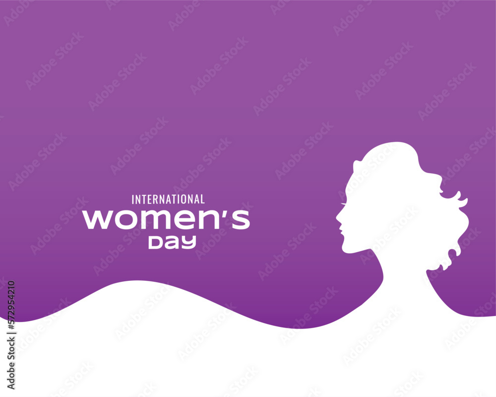 happy women's day purple background in paper cut style