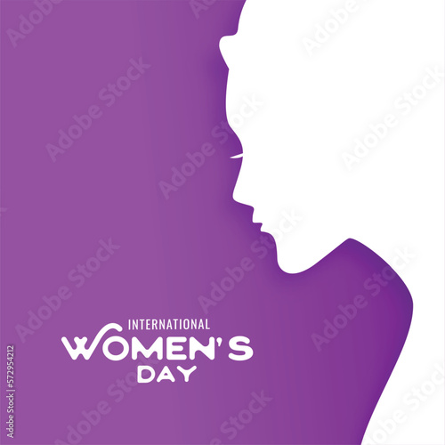 paper cut style happy women's day purple background design © starlineart
