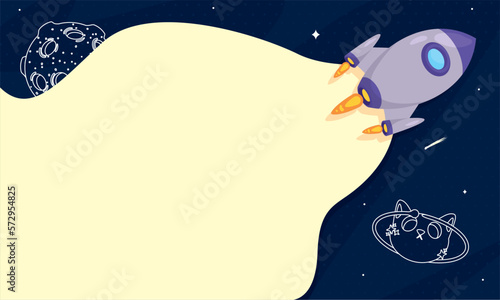 rocket with ufo and meteorite