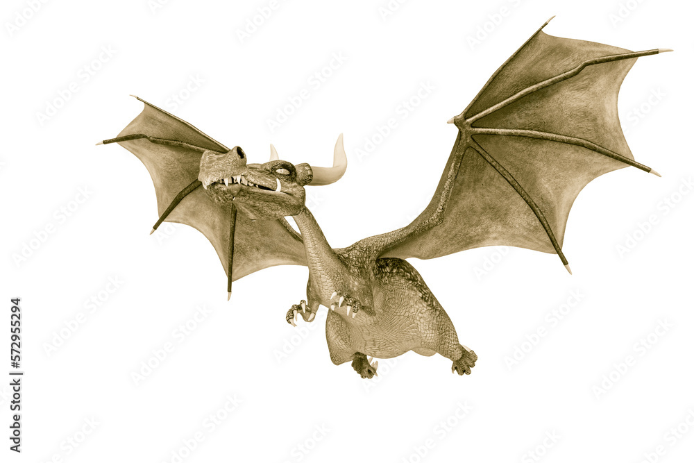 Fototapeta premium dragon cartoon flying