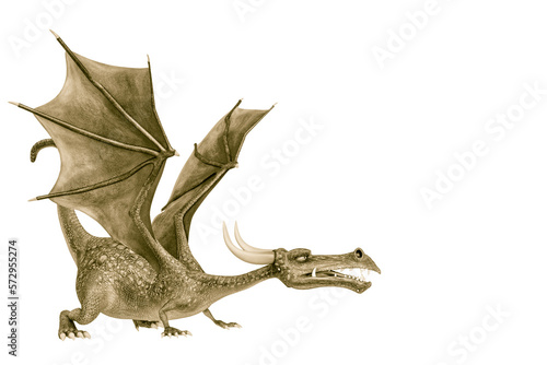 dragon cartoon doing a protection pose © DM7