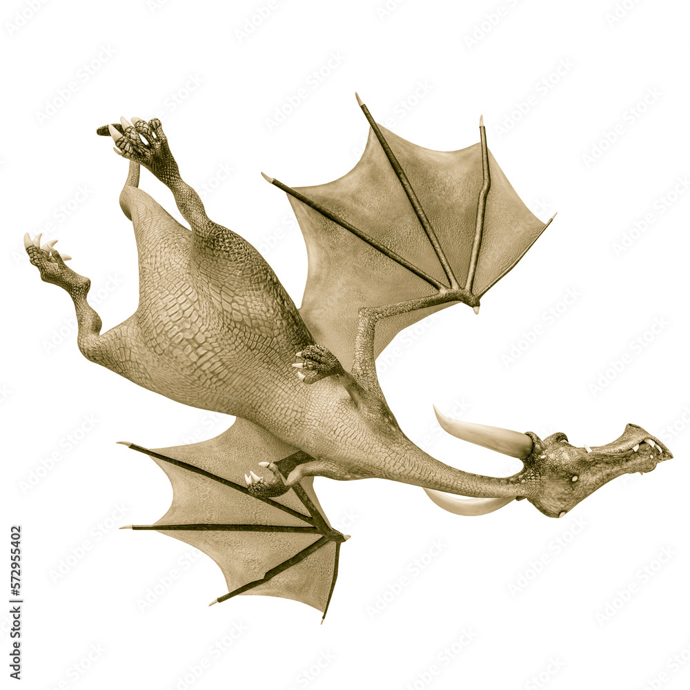 Fototapeta premium dragon cartoon up side down view