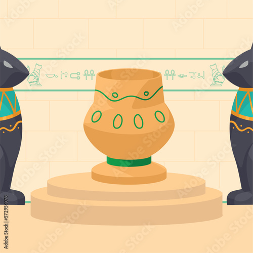 bastet statues and jar