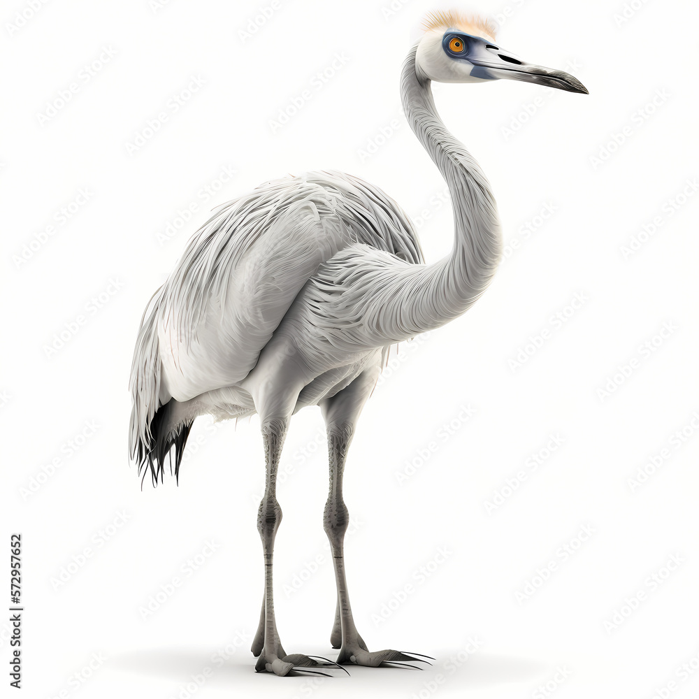 Ostrich isolated white