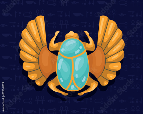 golden tutankhamen beetle