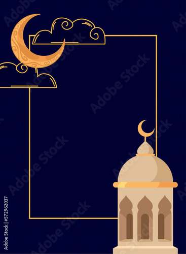 muslim mosque with moon