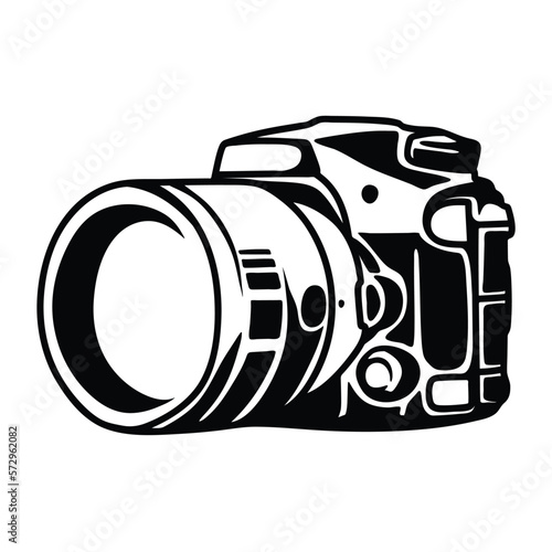 large fix lens camera simple line art logo