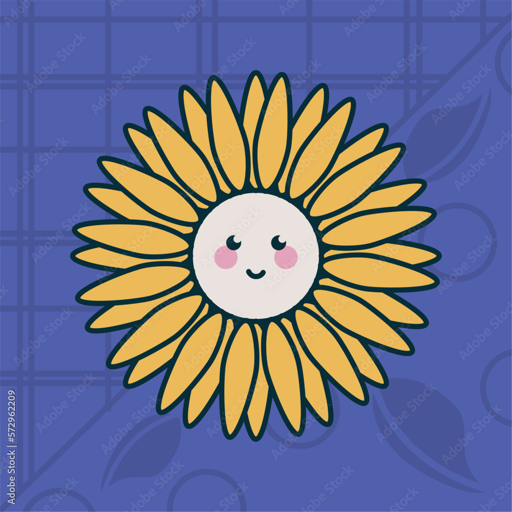 sunflower emoji retro style