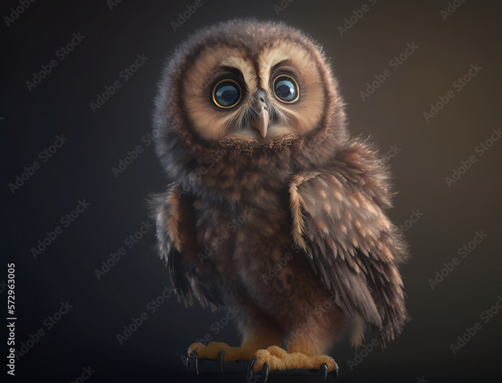 Cute Baby Owl. Generative ai Cute Baby Owl. Generative ai