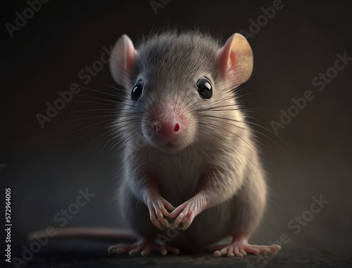 Cute Baby Rat. Generative ai