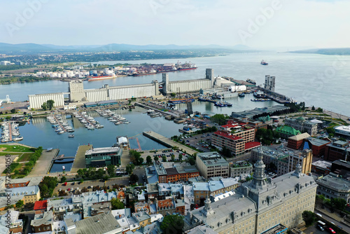 Aerial view of the old town marina of Quebec City, Quebec, Canada