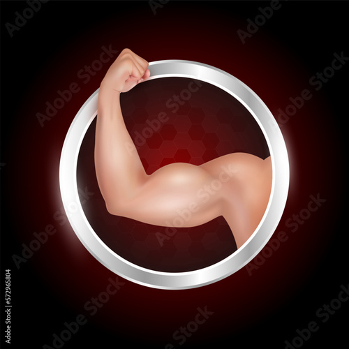 Label aluminum. Whey protein supplement for bodybuilding fitness. Sports nutrition concept. Vector EPS10.