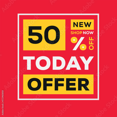 50% OFF Sale Discount, Today offer, Shop Now.