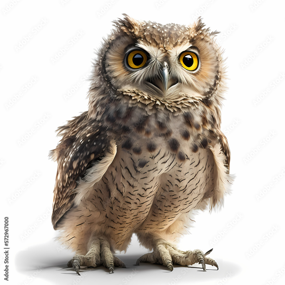 Fototapeta premium Owl Isolated white