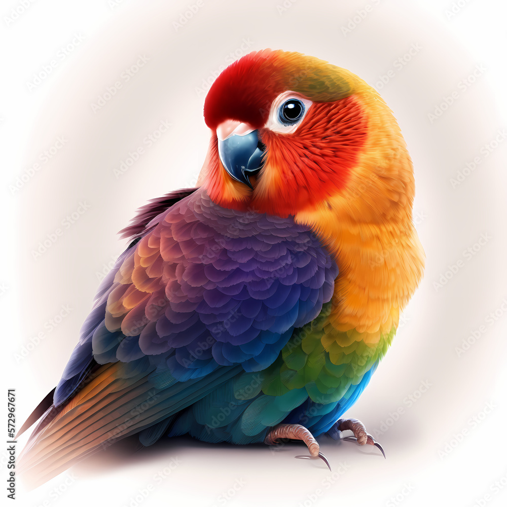 Obraz premium Lovebird Isolated white