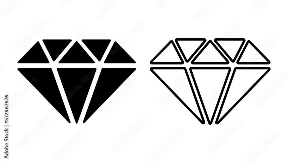 Icon Diamond. Illustration of a gemstone. Icon Diamond. Illustration of a gemstone.