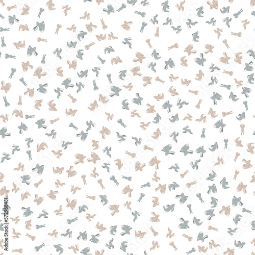 Seamless pattern with rabbits. Hare  Easter  spring  flowers. Childish cute print. Vector graphics.