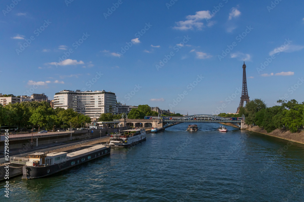 sight of Seine river and Eiffel Tower in Paris