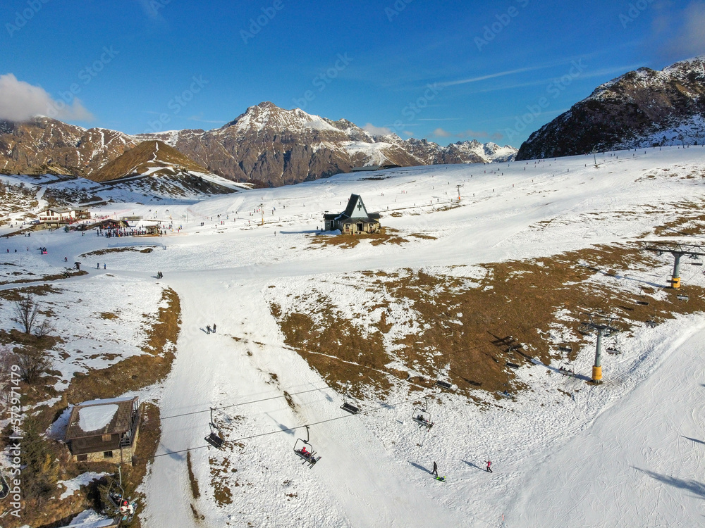aerial view of the Piani di Bobbio ski area