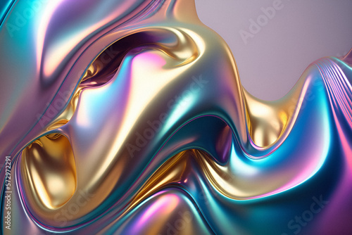Abstract fluid holographic background. Gradient design. For banners  backgrounds  advertisement  wallpapers  posters  cover. 3D. Generative AI.