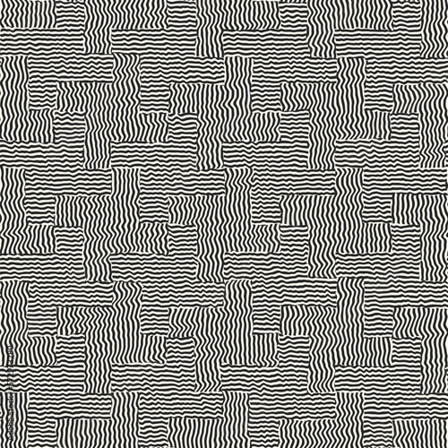 Monochrome Moiré Textured Houndstooth Pattern