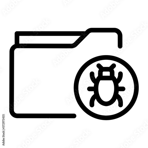 infected folder line icon