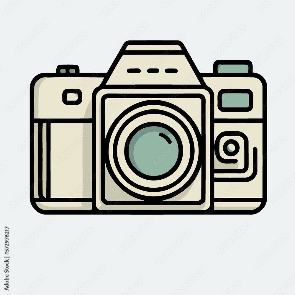 Minimalistic and iconic camera icon created with Generative AI technology Minimalistic and iconic camera icon created with Generative AI technology