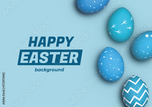 Happy Easter vector blue eggs banner