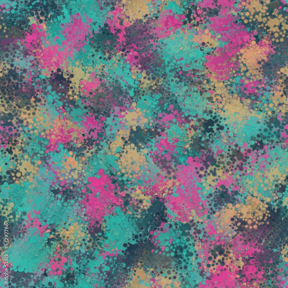 Turquoise, magenta, yellow and black random spots, round splashes. Abstract seamless pattern Turquoise, magenta, yellow and black random spots, round splashes. Abstract seamless pattern