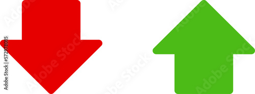 Green Up and Red Down Arrow Icons with Rounded Edges. Vector Image. 