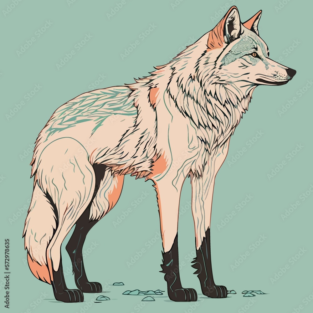 Obraz premium wild wolf canid mammal animal created with Generative AI technology