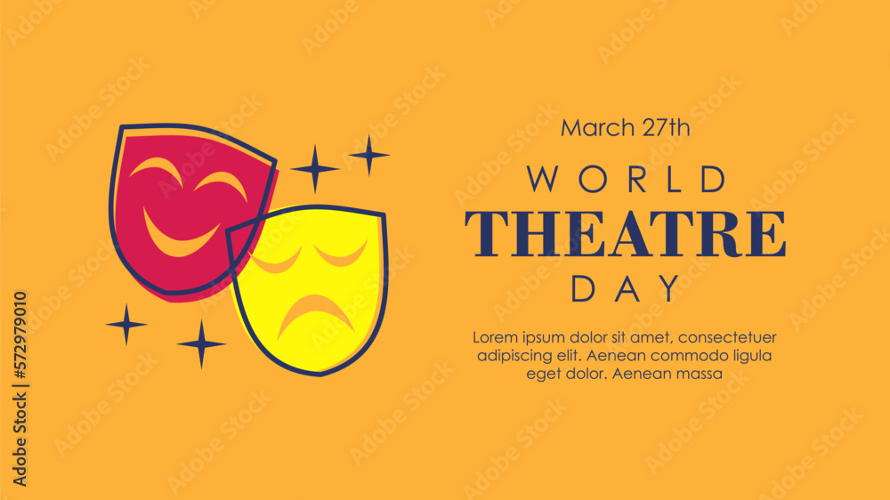 world theatre day banner template - obrazy, fototapety, plakaty 