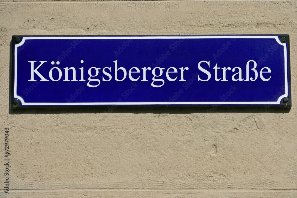 Emailleschild Königsberger Straße