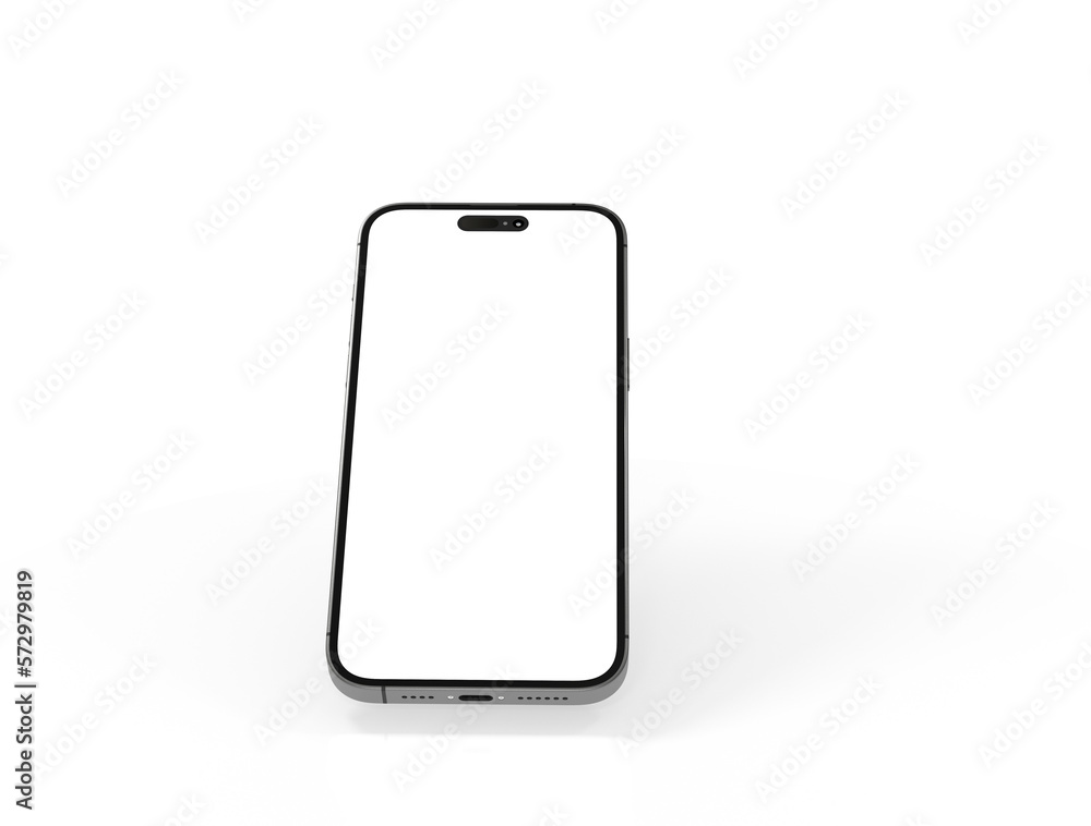 Modern glass smartphone hanging over the table Modern glass smartphone hanging over the table