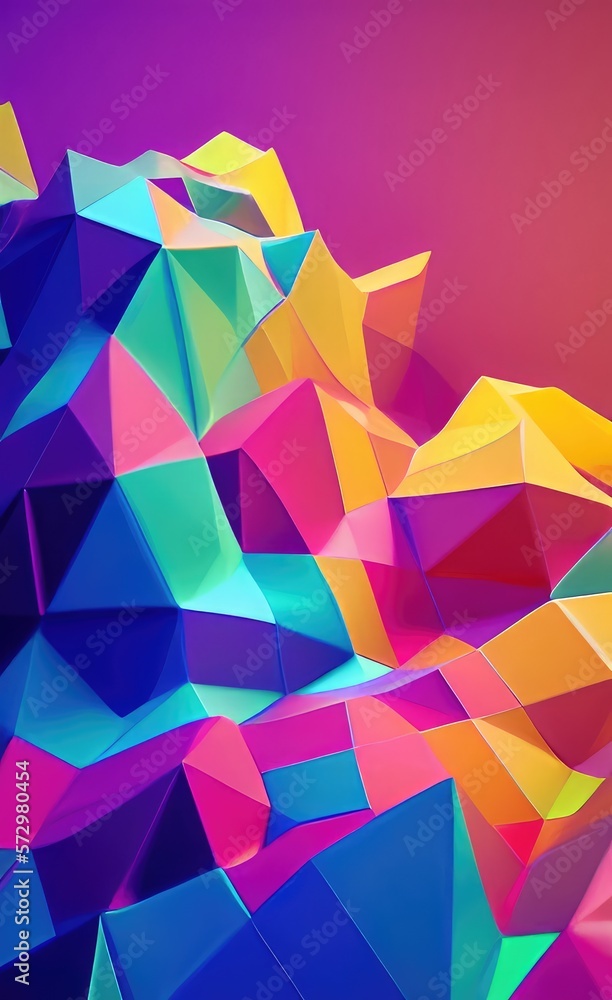 Abstract colorful triangular background. Generative ai art. Abstract colorful triangular background. Generative ai art.
