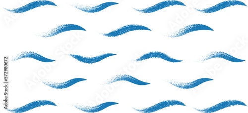 Wave pattern. Hand drawn water sea  vector background. Wavy grunge brush stroke.