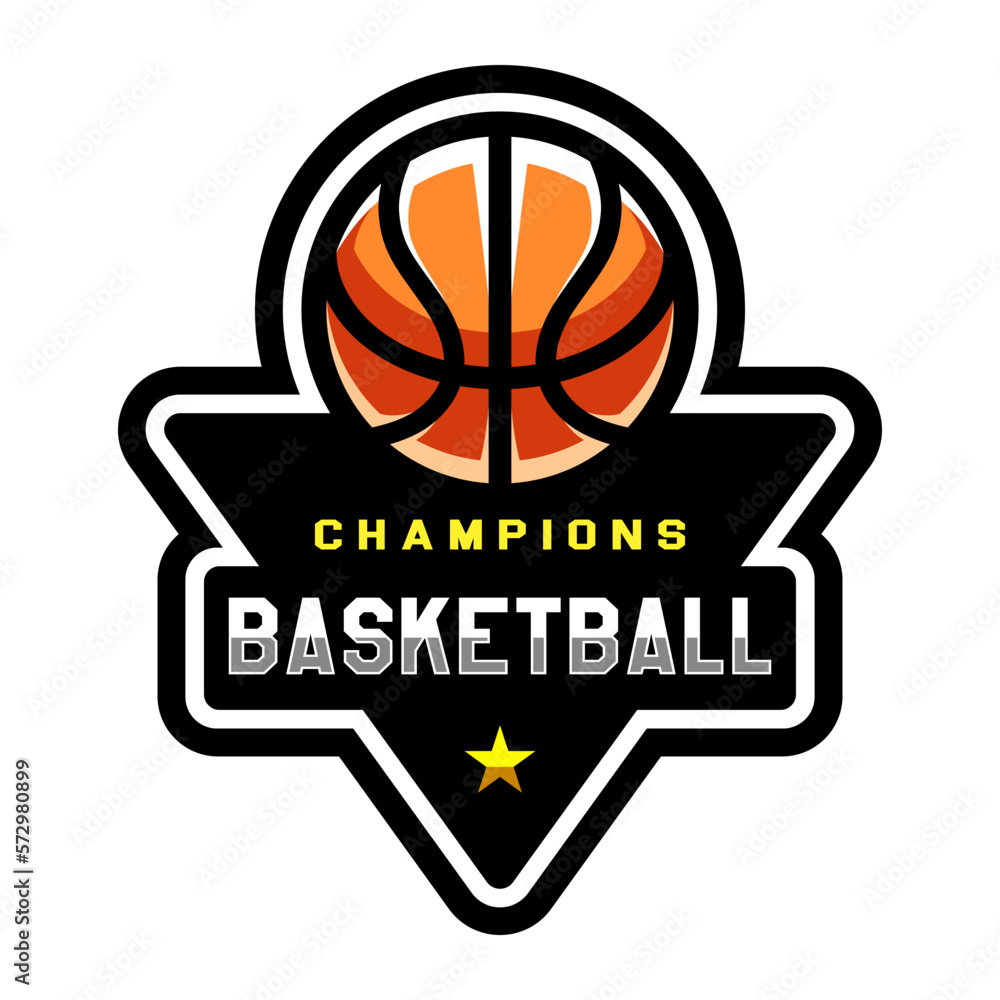 Basketball logo. Sport games. Sporting ball emblem. T shirt print.