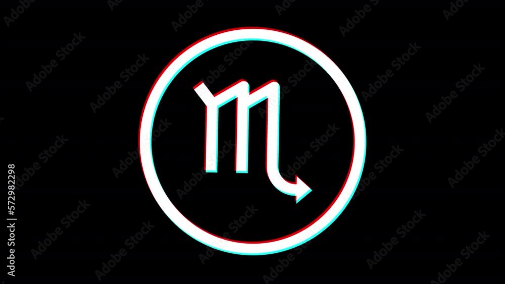 Scorpio zodiac sign. Glitch effect. Alpha channel Scorpio zodiac sign. Glitch effect. Alpha channel