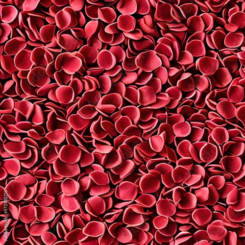 Background of many rose petals in red color. Generative ai