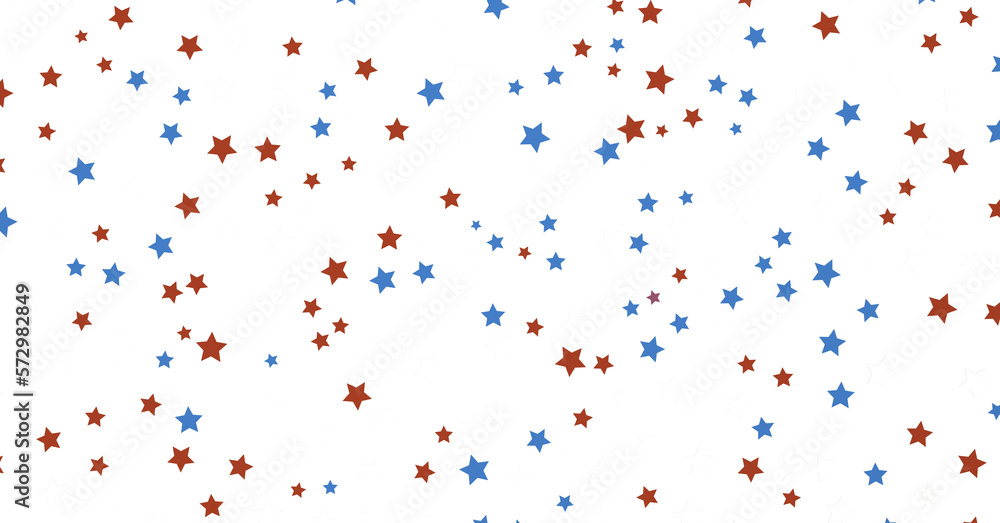 Stars - Festive background with confetti in the shape of stars in the color of the American flag. Stars - Festive background with confetti in the shape of stars in the color of the American flag.